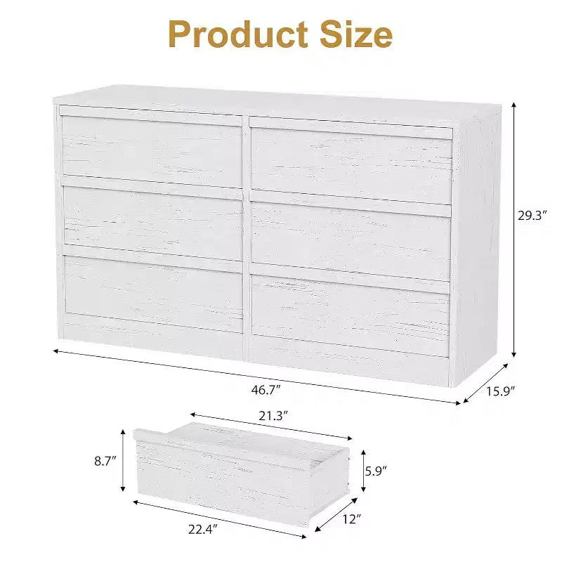 6/8 Drawers Dresser, Wide Modern Chest of Drawers for Bedroom, Living Room, Nursery