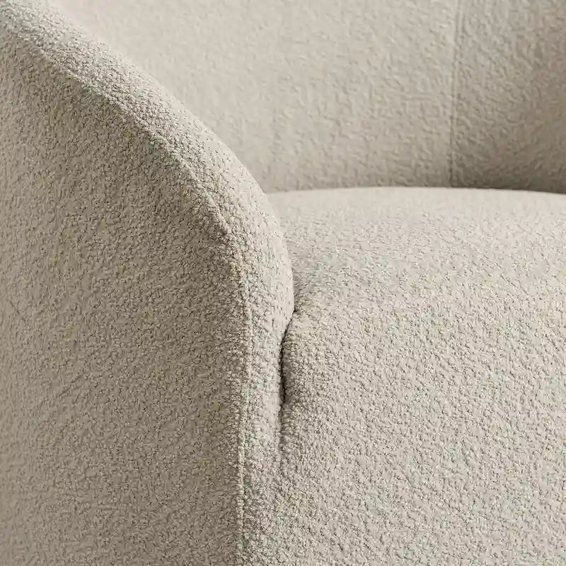 Fauteuil tonneau pivotant tapissé en tissu bouclé KINWELL 32 W (ensemble de 2)