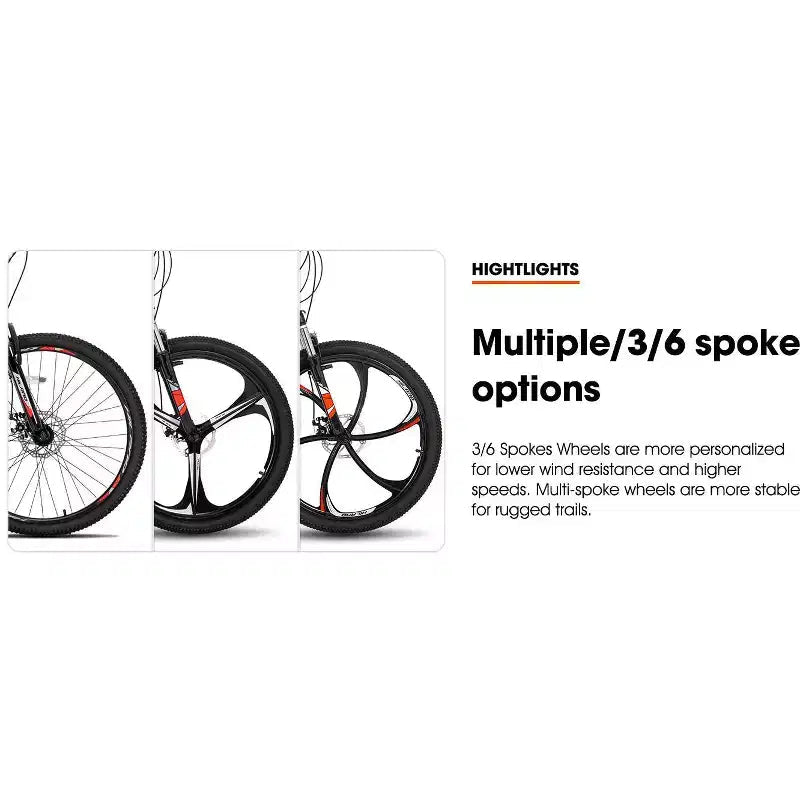 HILAND 26 Mountain Bike for Men Women, 3/6/Multi-Spokes Wheel, 18 Speeds